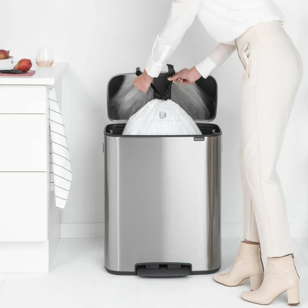 Bo pedalbøtte 60 liter, hvit