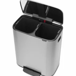 Bo pedalbøtte 2 x 30 liter, hvit