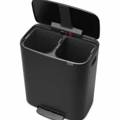 Bo pedalbøtte 2 x 30 liter, mattbørstet stål