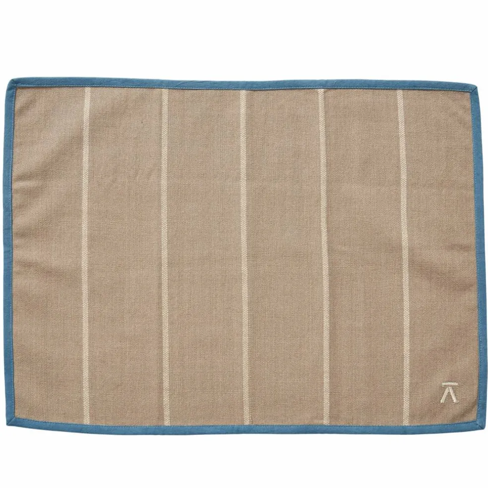 Bordbrikke 50 × 36 cm, beige/blå