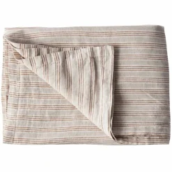 Bordduk i lin 145x145 cm, hazelnut stripe