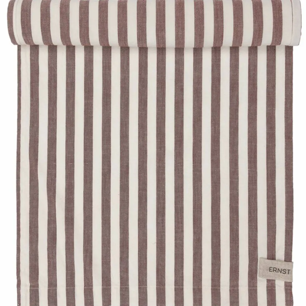 Bordløper bred stripe 45x250 cm, grønn/hvit
