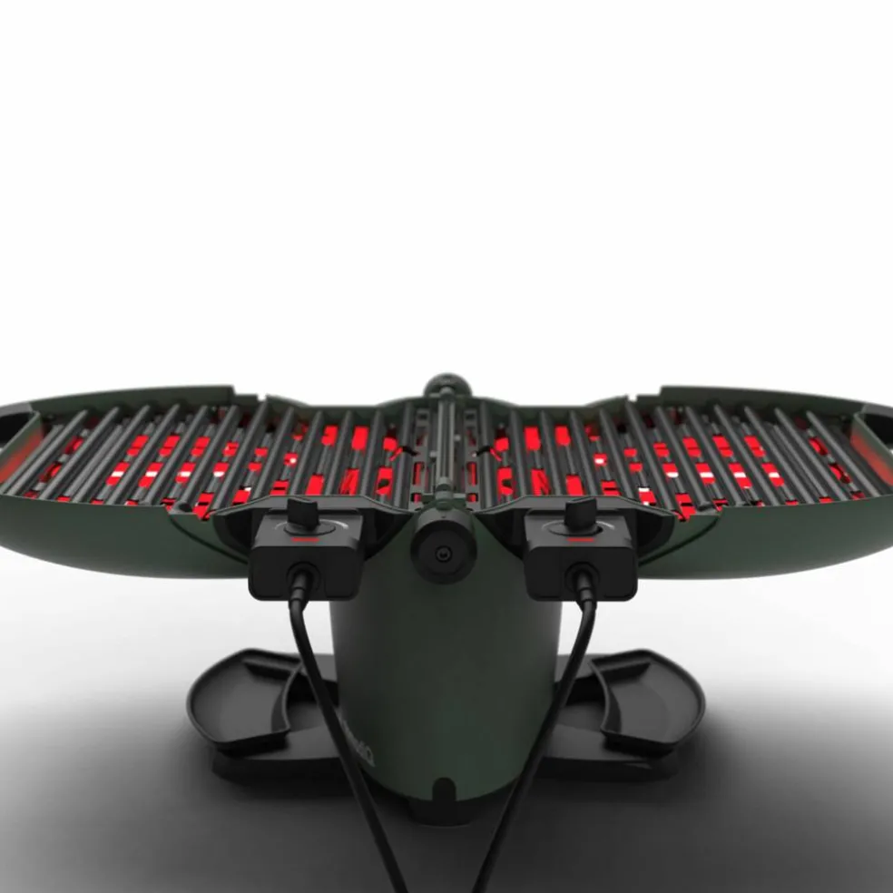 Bærbar elektrisk grill E-BBQ, grønn