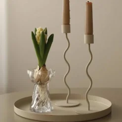 Bulb Twist løkvase 12 cm, klar