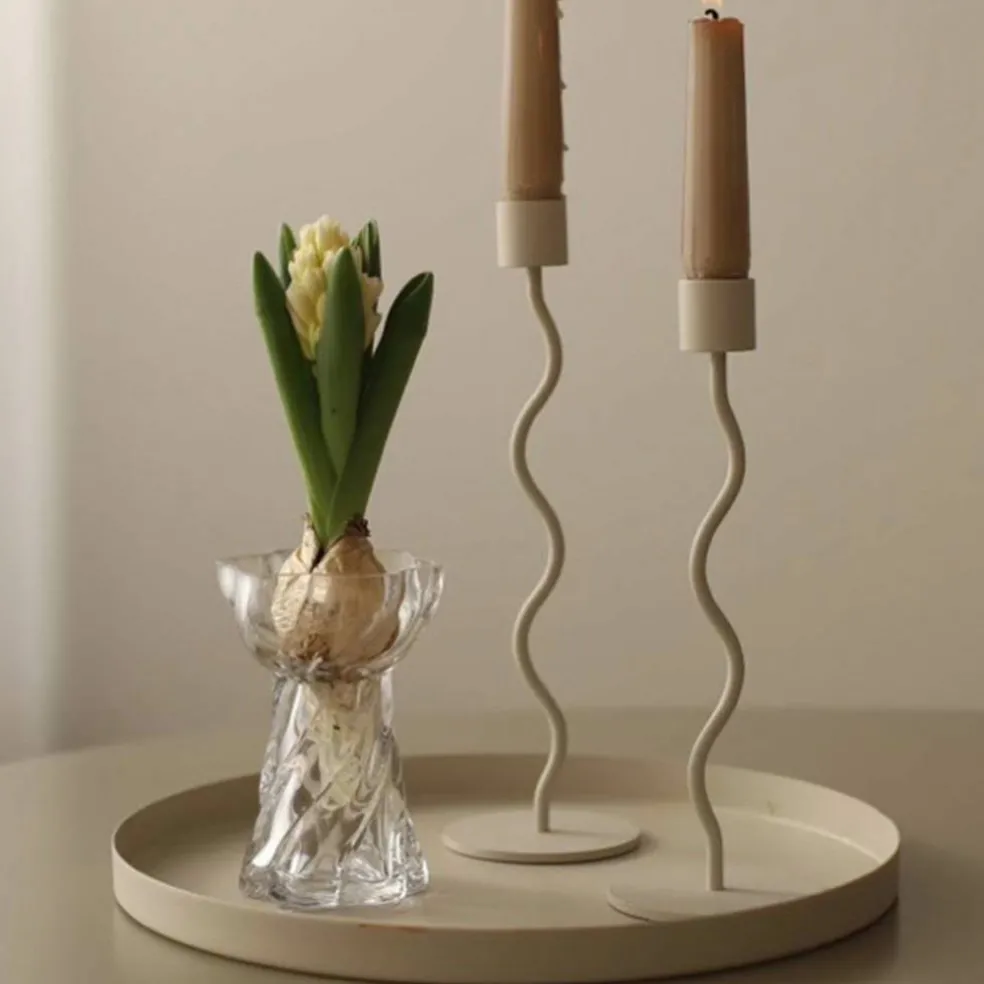 Bulb Twist løkvase 12 cm, klar