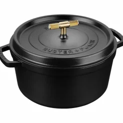 Buster+Punch rund gryte 28 cm, messingknott