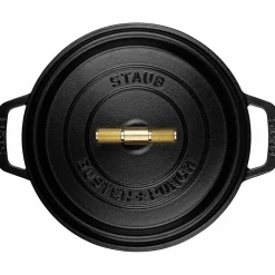 Buster+Punch rund gryte 24 cm, messingknott
