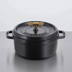 Buster+Punch rund gryte 24 cm, messingknott