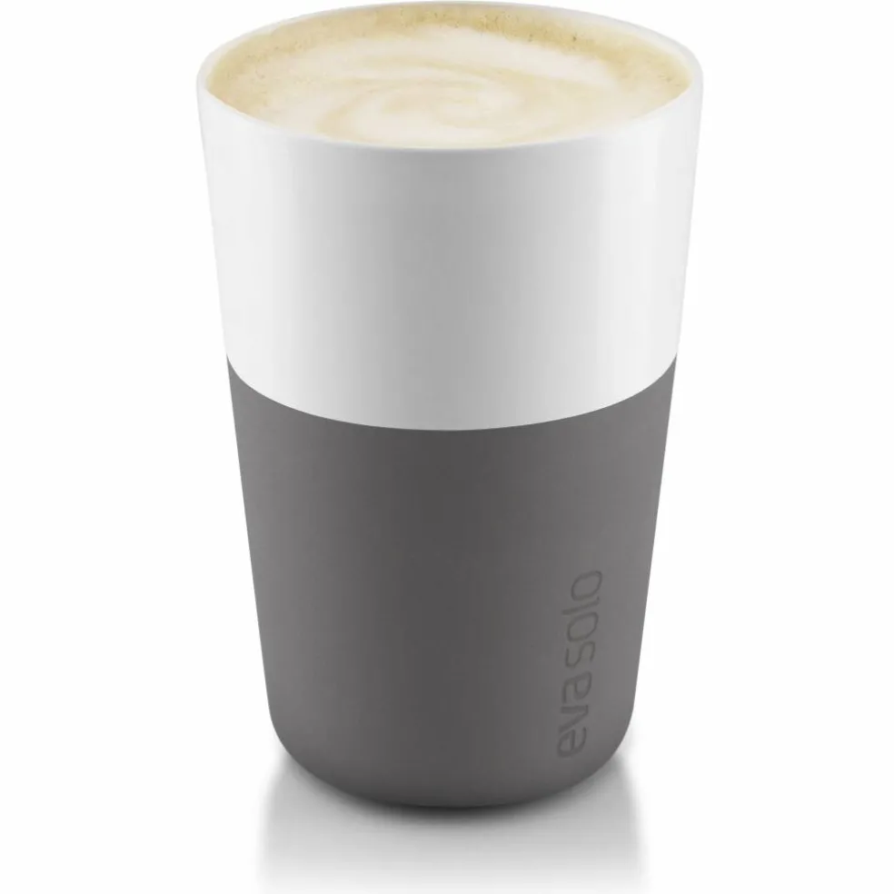 Cafe Latte-krus, 2 stk. grå