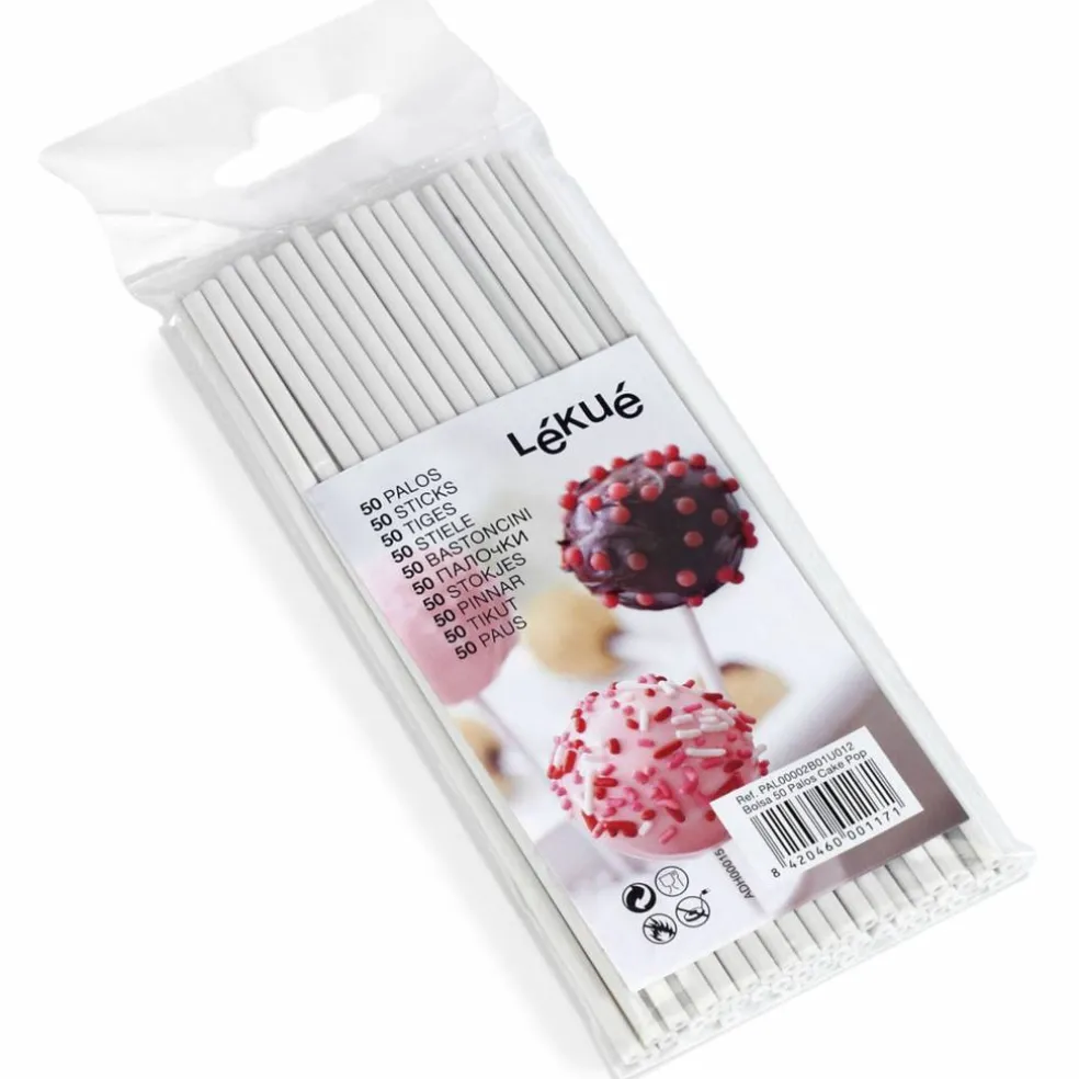 Cake Pops-pinner 50 stk, hvit