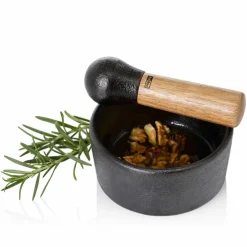 Camo morter 12 cm, støpejern/akasietre
