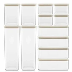 Canteen oppbevaringsbokser 12 deler, transparent