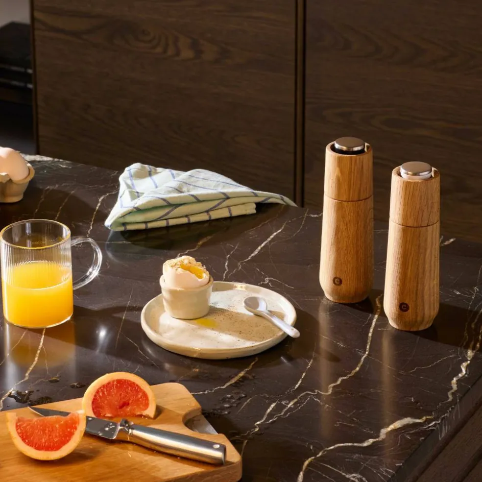 Champagne salt- og pepperkvernsett 17 cm, oak