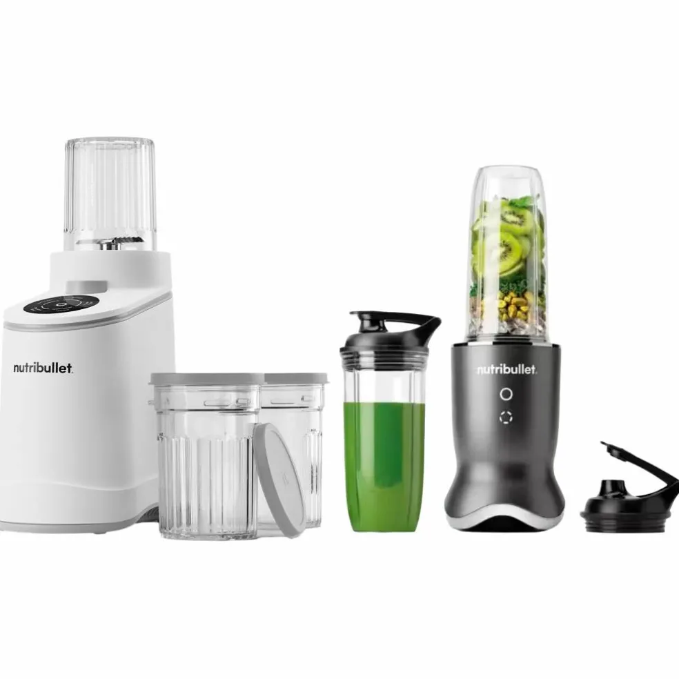 Chill NBD0503W iskremmaskin & Ultra NB1206S personlig blender, hvit/sølv