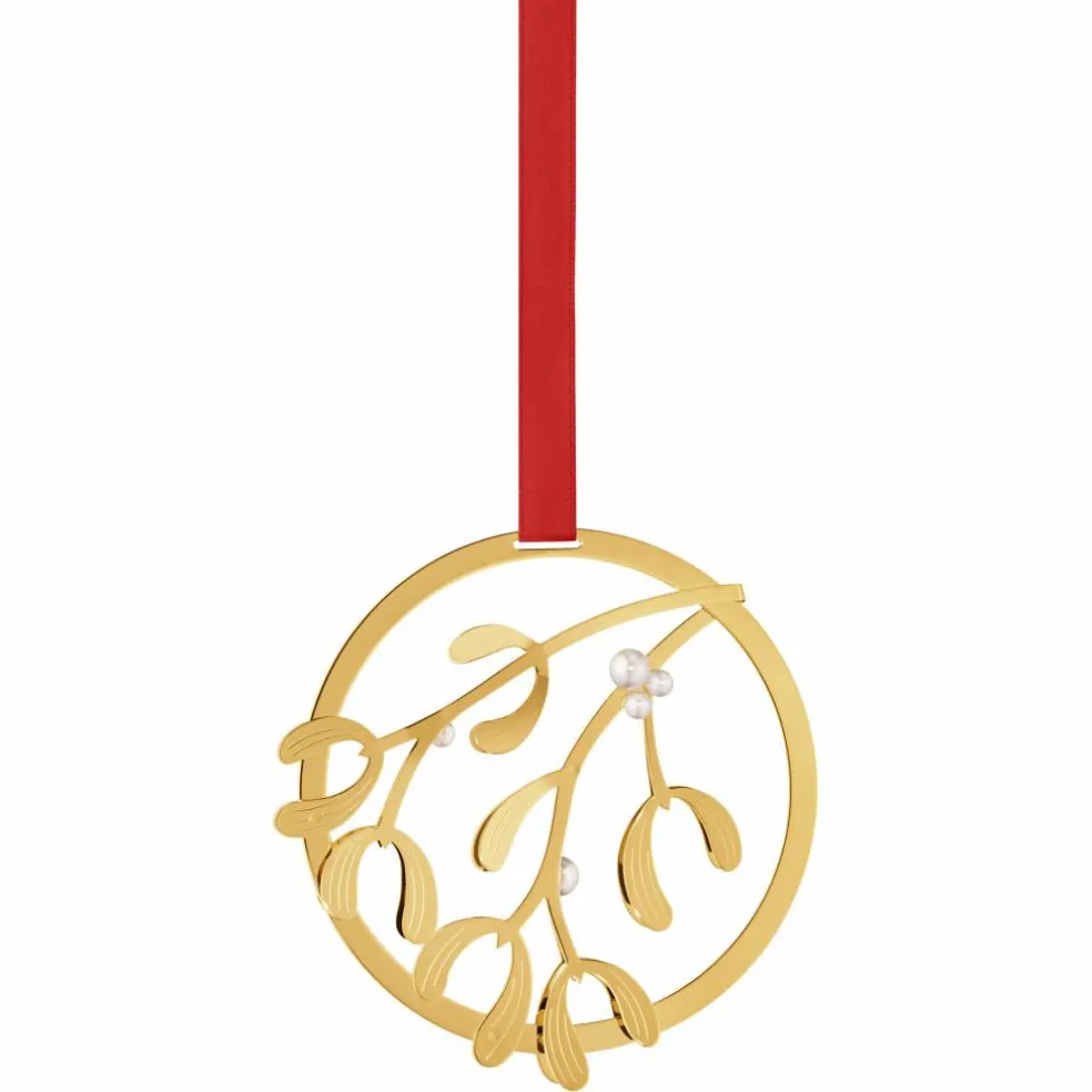 Christmas Mobile Mistletoe juledekorasjon, 18K gull
