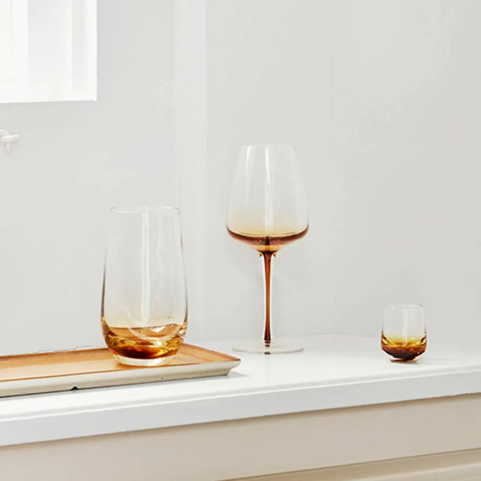 55 cl. Amber munnblåst drikkeglass
