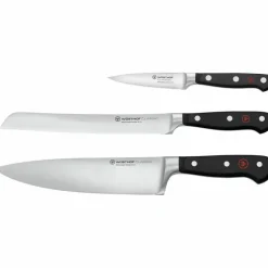 Classic Knivsett 3 deler, Kokkekniv + Brødkniv + Skrellekniv