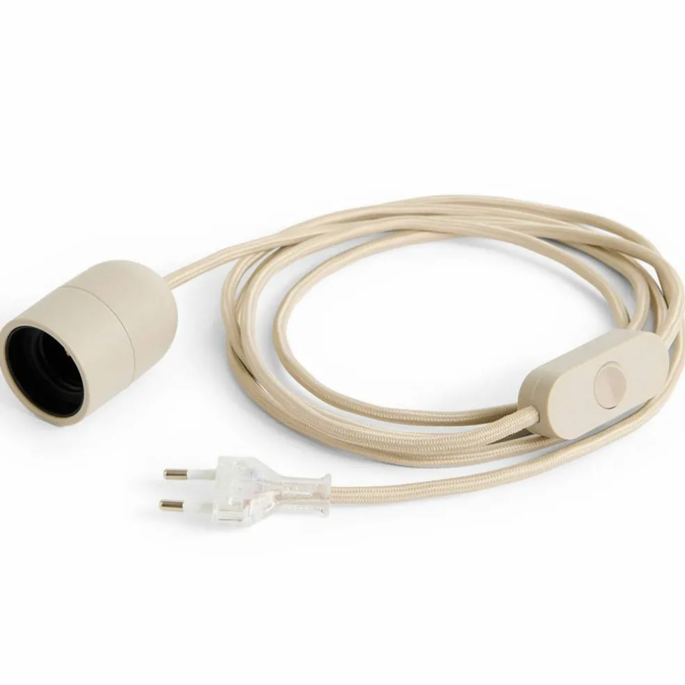 Common ledningssett for bordlampe 240 cm, rustrød