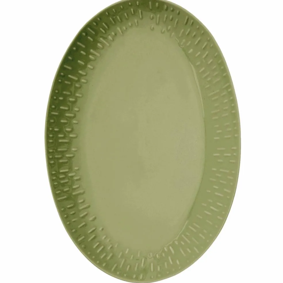 Confetti ovalt fat 36 x 25,5 cm, olive