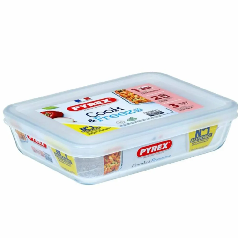 Cook&Freeze oppbevaringsboks rektangulær 2,6 liter, glass
