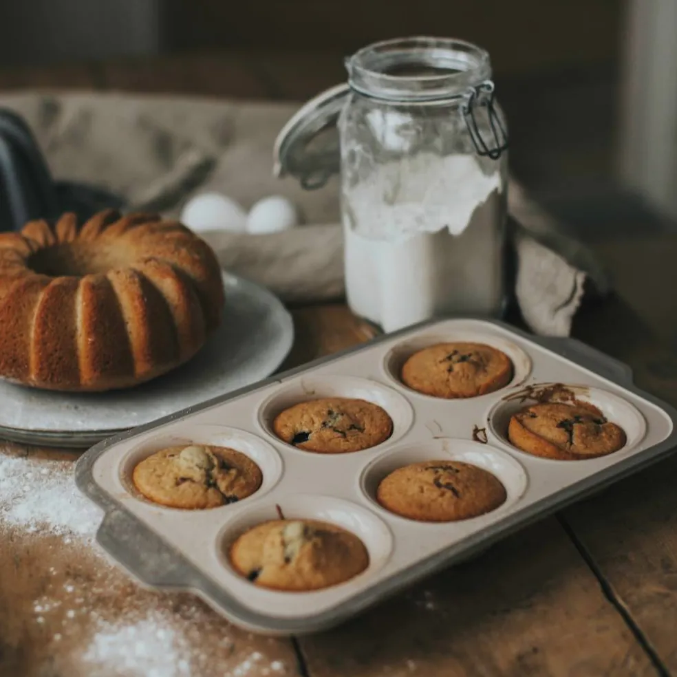 Cookie muffinsform 6 stk, silikon/rustfritt stål