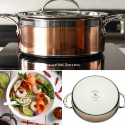 Copperbond gryte med lokk Ø20 cm