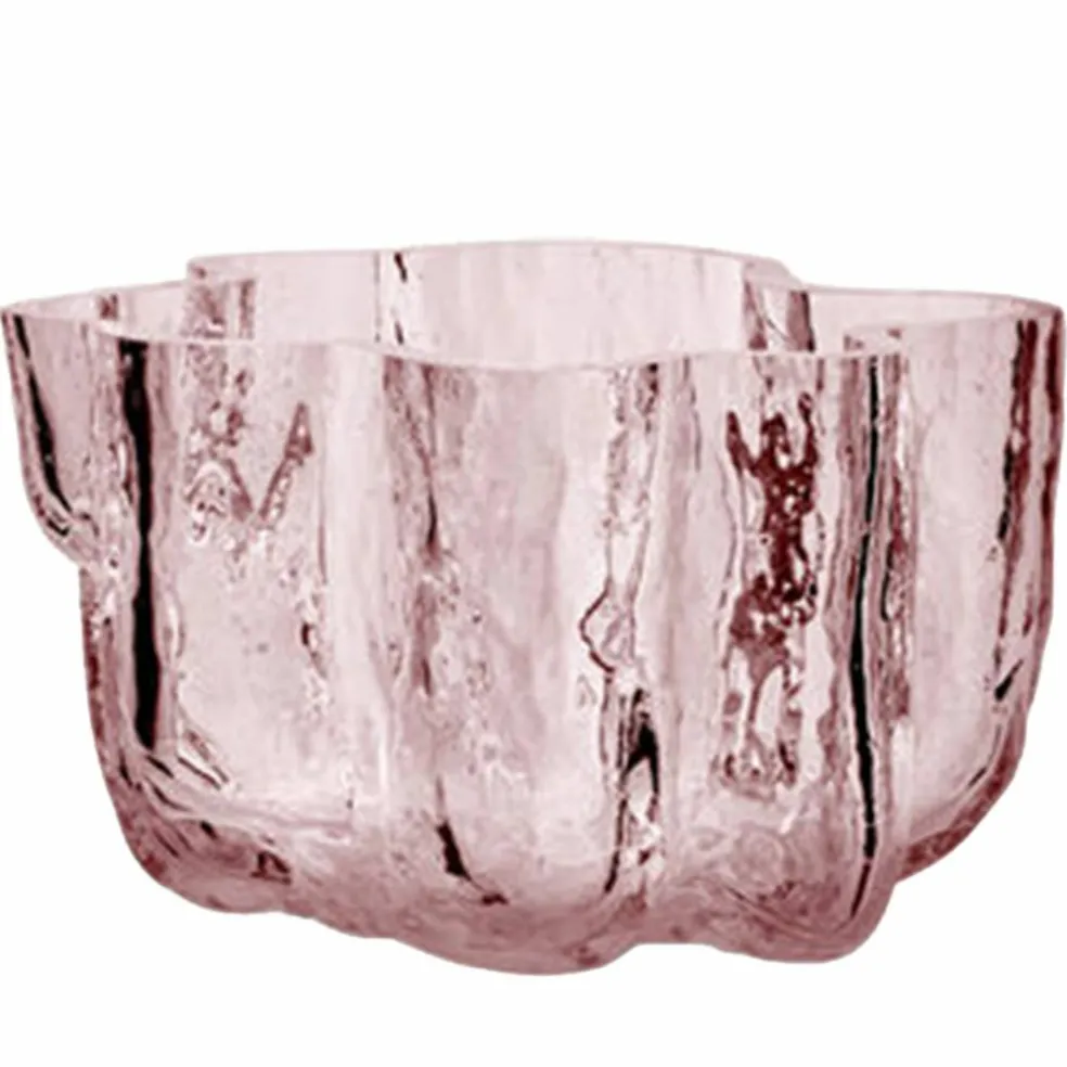 Crackle telysholder 5,8 cm, rosa