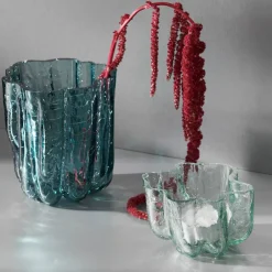 Crackle telysholder 5,8 cm, rosa