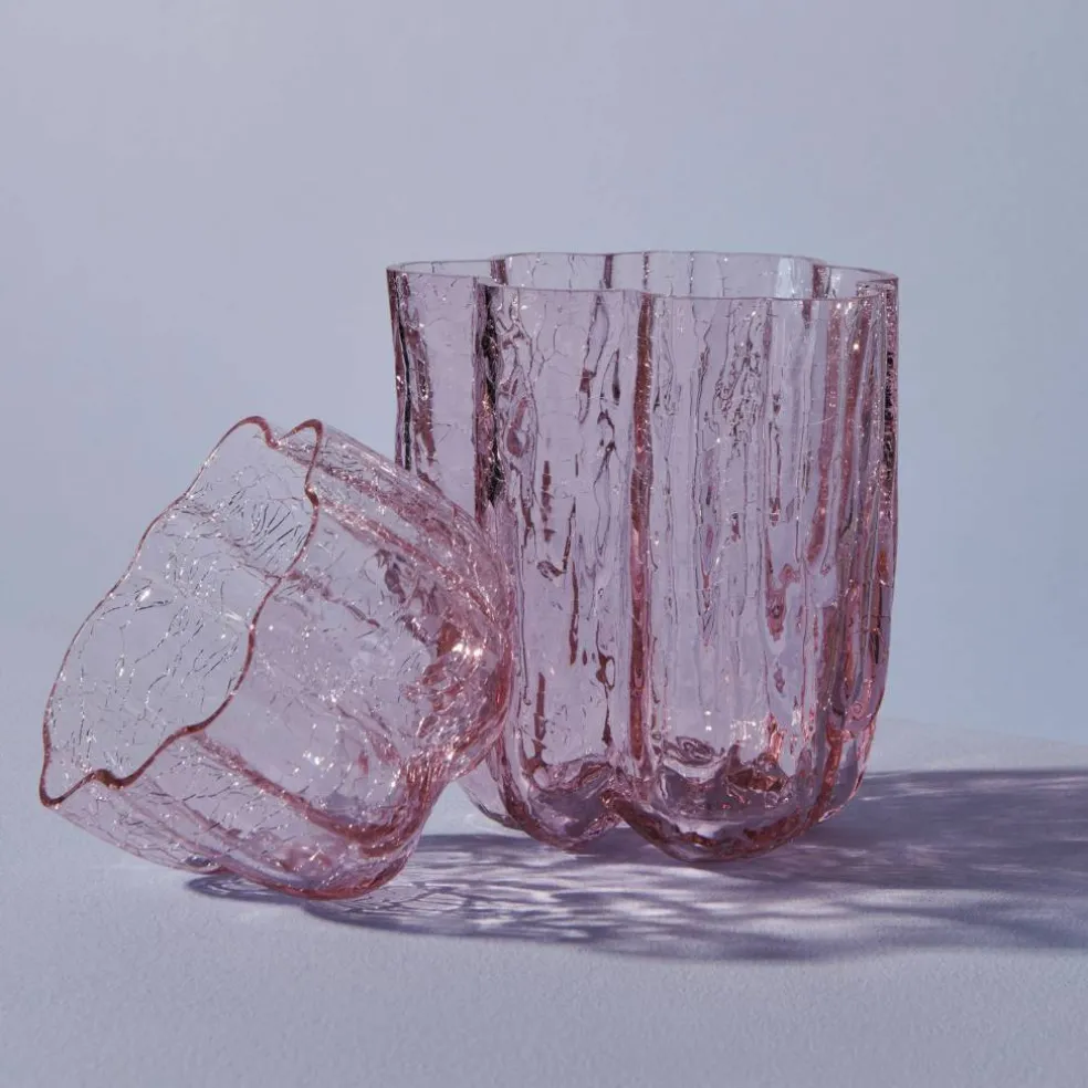 Crackle vase 12,1 cm, rosa