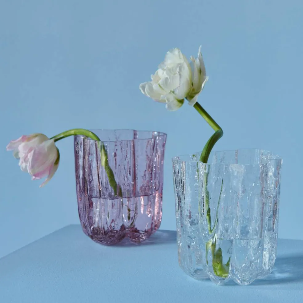 Crackle vase 12,1 cm, rosa