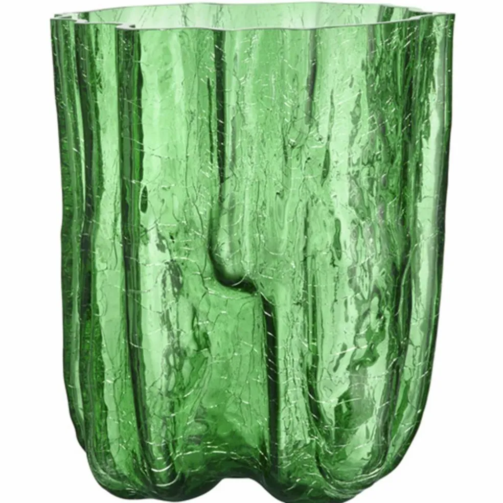 Crackle vase 270 mm, circular glass