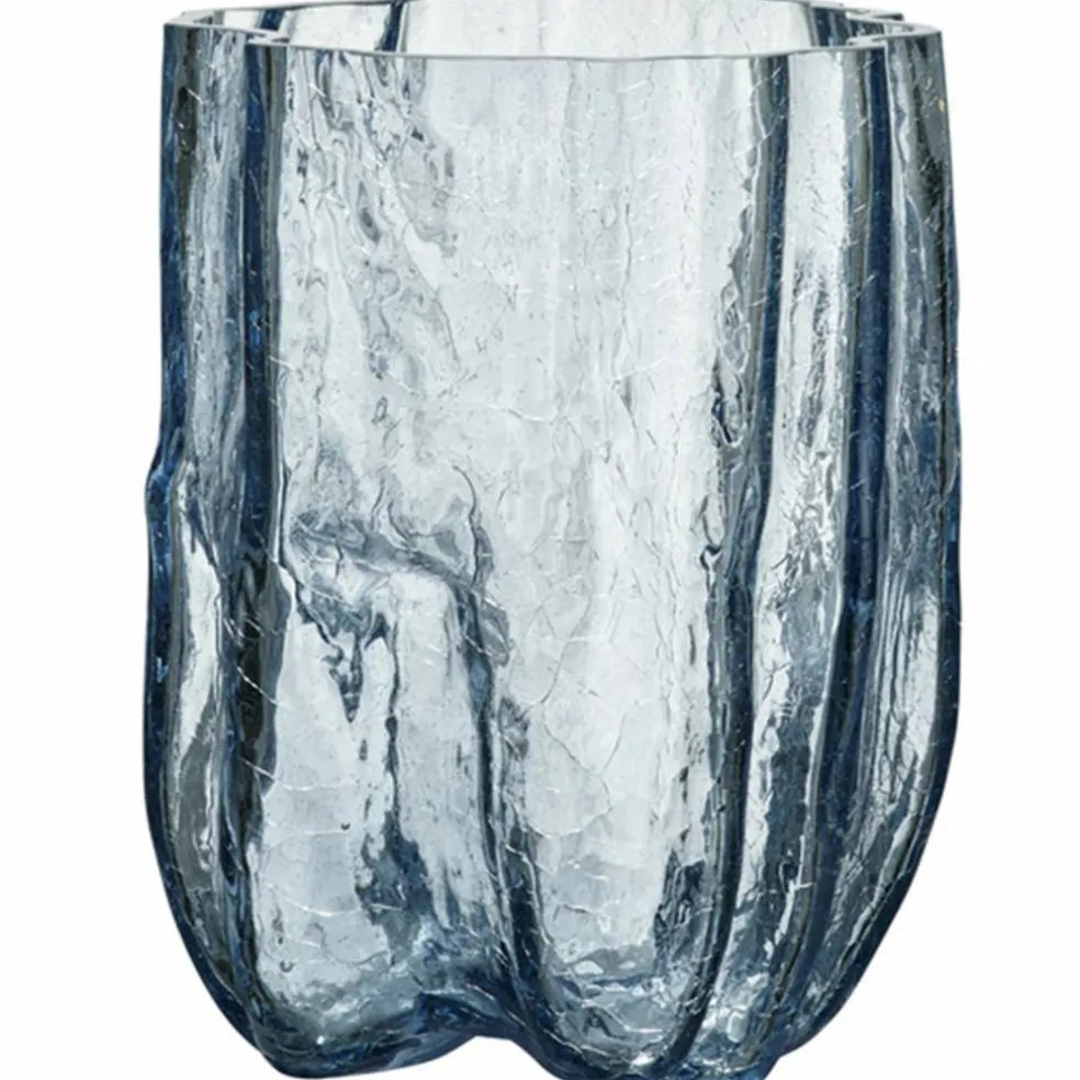 Crackle vase 270 mm, circular glass
