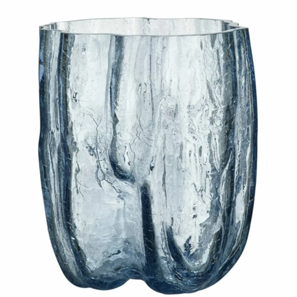 Crackle vase 270 mm, circular glass