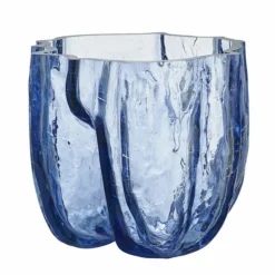 Crackle vase 175 mm, circular glass