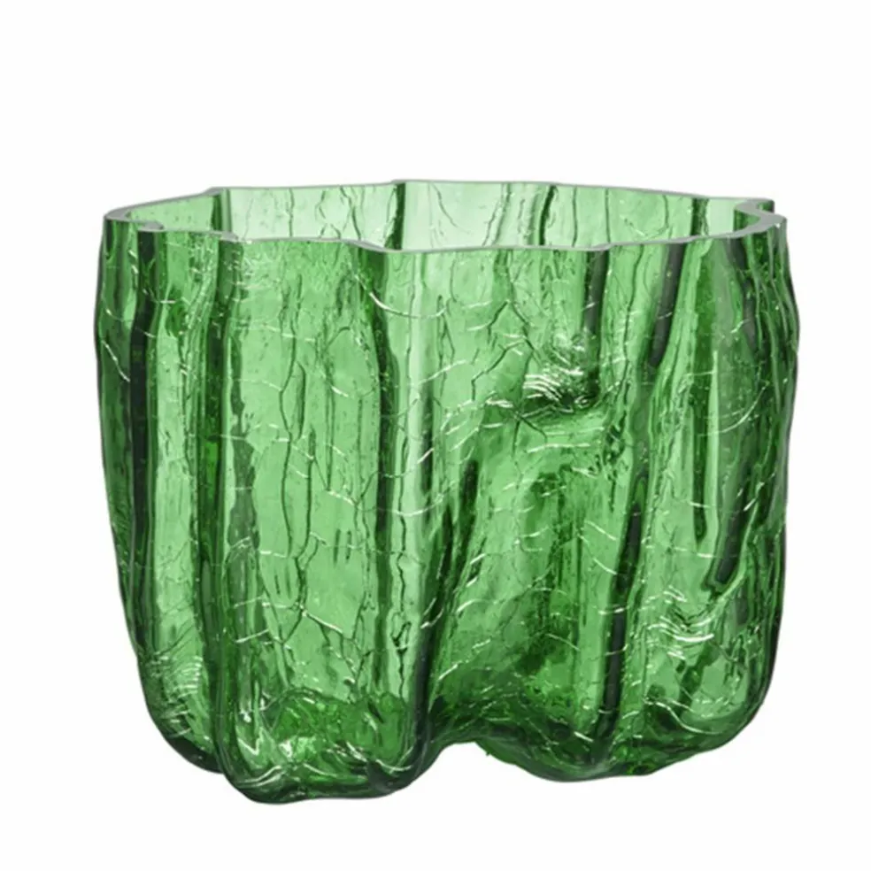Crackle vase 175 mm, green