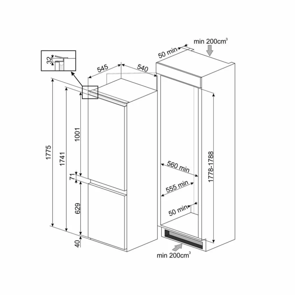 C8174TNE integrert kombiskap