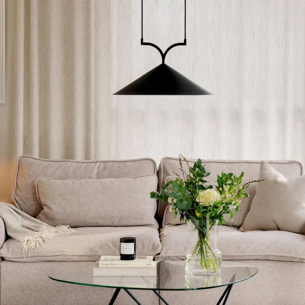 Curve pendel taklampe 50 cm, svart
