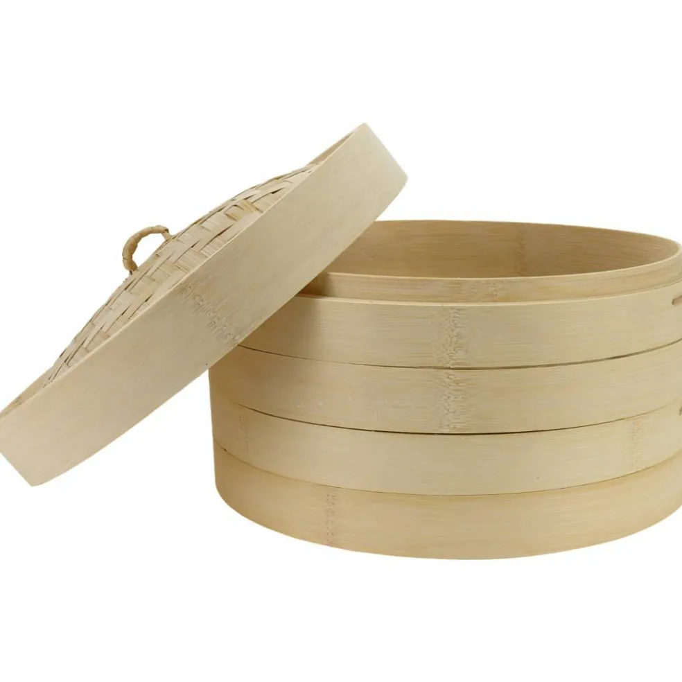 Dampkoker bambus 20 cm, 2 lag med lokk