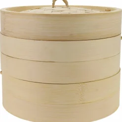 Dampkoker Bambus 27 cm, 2 lag med lokk