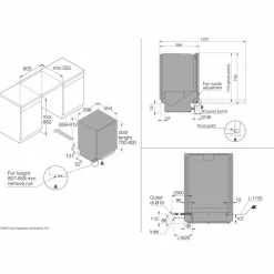 DFI544BXXL XXL helintegrert oppvaskmaskin, 14 kuverter