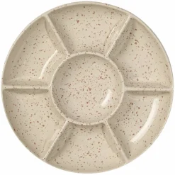 Ditte serveringsfat, beige/bordeaux