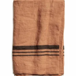 Duk LIMRICK i lin, stripe, Dry Terracotta