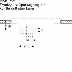 ED811BS16E iQ300 induksjonstopp med integrert ventilator 80 cm