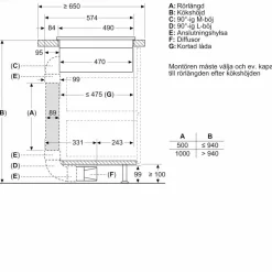 ED811BS16E iQ300 induksjonstopp med integrert ventilator 80 cm