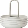 Eggeglass med holder, Varm grå - 4 stk