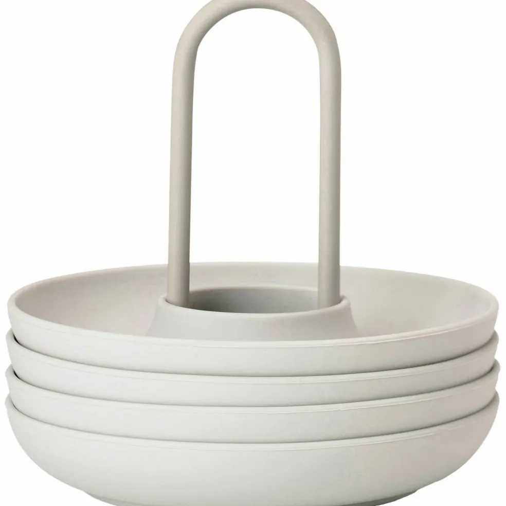 Eggeglass med holder, Varm grå - 4 stk
