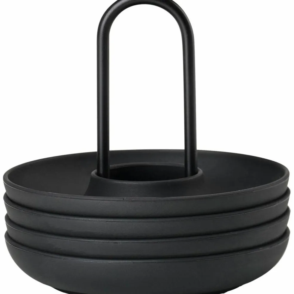 Eggeglass med holder, Varm grå - 4 stk