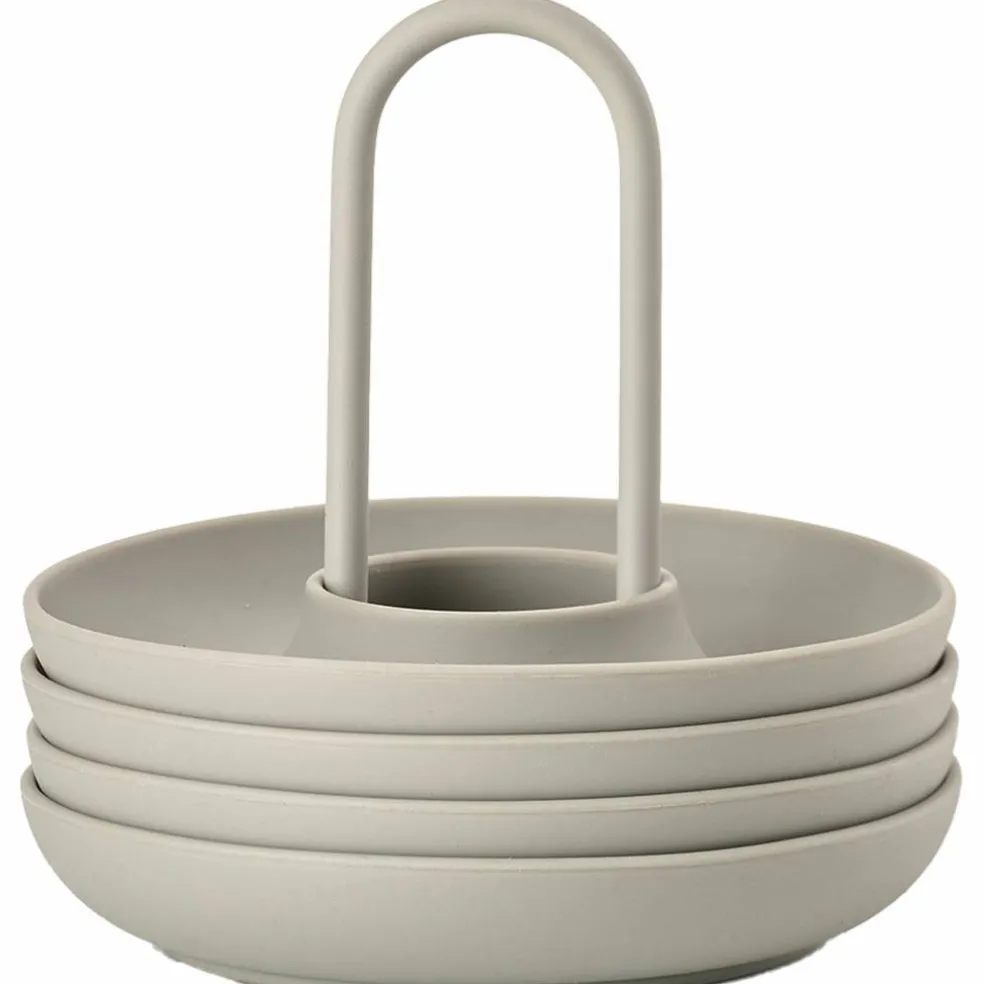 Eggekopp + holder 4 stk, natur