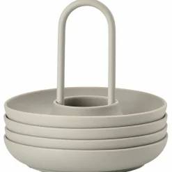 Eggekopp + holder 4 stk, taupe