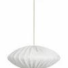 Ellipse taklampe, 80 cm, lin, hvit